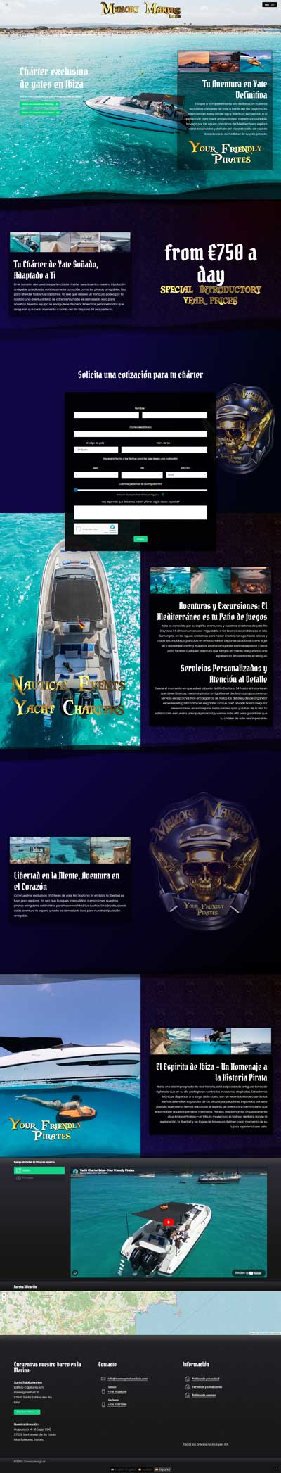 memorymakersibiza.com webdesign Yacht bedrijf Ibiza